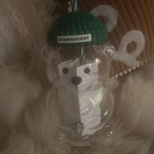 New Authenic Starbucks Clear Bear with Green Hat